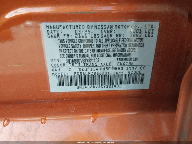 Nissan SENTRA SR 2025 3N1AB8DV5SY321403 Image 9