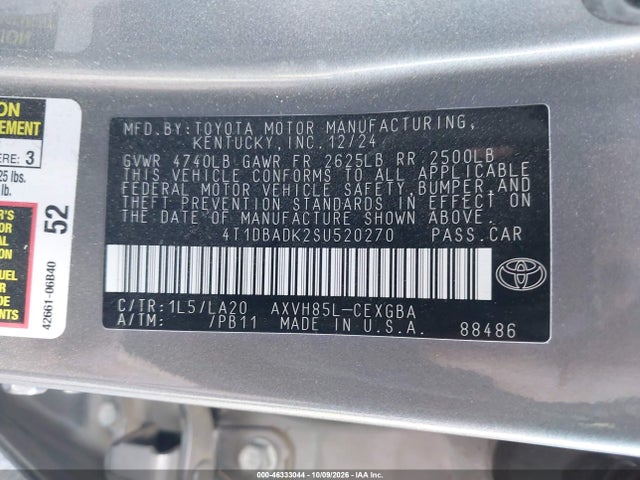 Toyota CAMRY XLE 2025 4T1DBADK2SU520270 Image 9