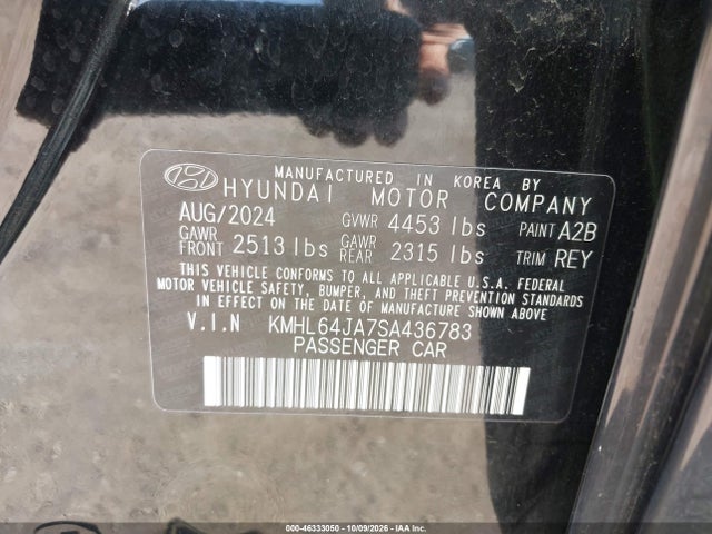 Продаж на аукціоні авто 2025 Hyundai Sonata Sel, vin: KMHL64JA7SA436783, номер лоту: 46333050