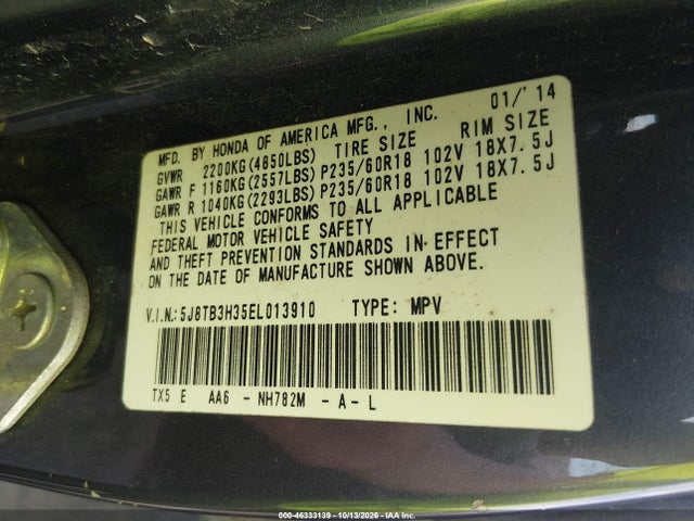 Продаж на аукціоні авто 2014 Acura Rdx, vin: 5J8TB3H35EL013910, номер лоту: 46333139