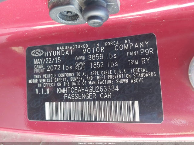 KMHTC6AE4GU263334 Hyundai Veloster Turbo