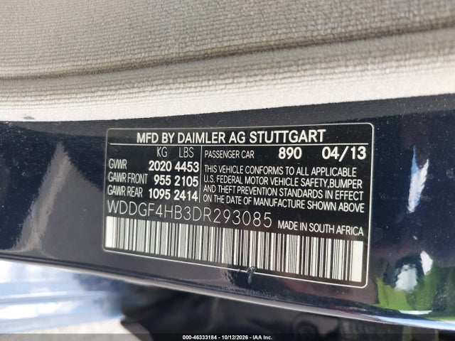 Aukcja sprzedaży 2013 Mercedes-benz C 250 Sport, vin: WDDGF4HB3DR293085, numer aukcji: 46333184