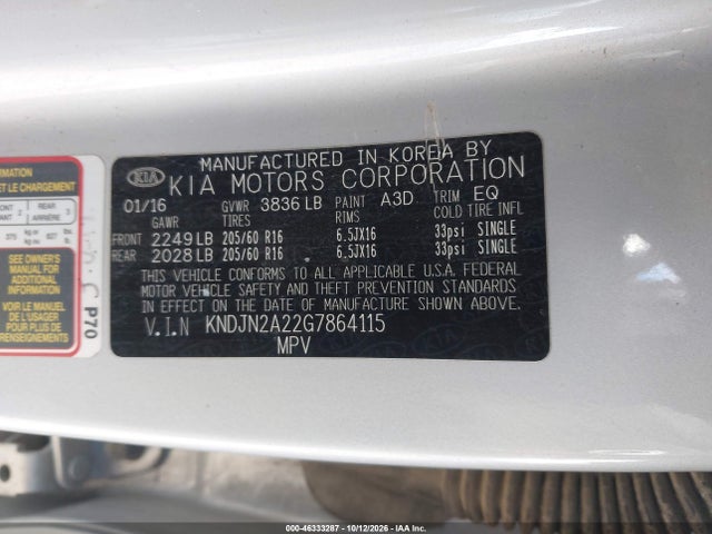 KIA Soul 2016 KNDJN2A22G7864115 Image 9