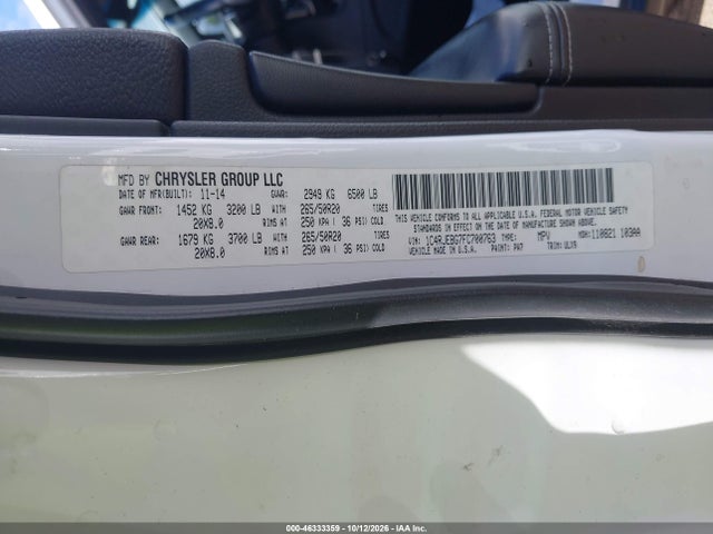 Aukcja sprzedaży 2015 Jeep Grand Cherokee Limited, vin: 1C4RJEBG7FC700763, numer aukcji: 46333359
