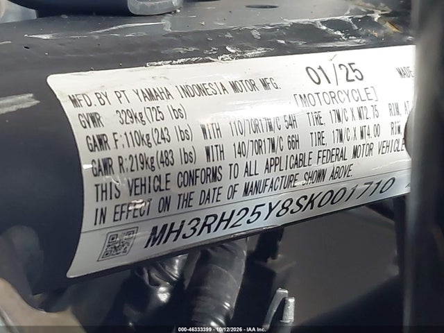 Yamaha Yfz320 Ac 2025 MH3RH25Y8SK001710 Image 10