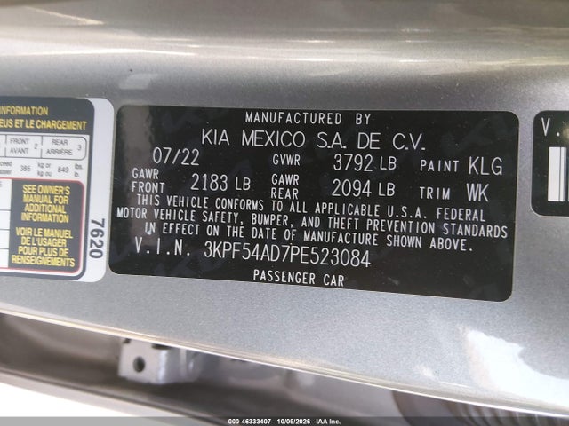 KIA Forte Gt-line 2023 3KPF54AD7PE523084 Image 9