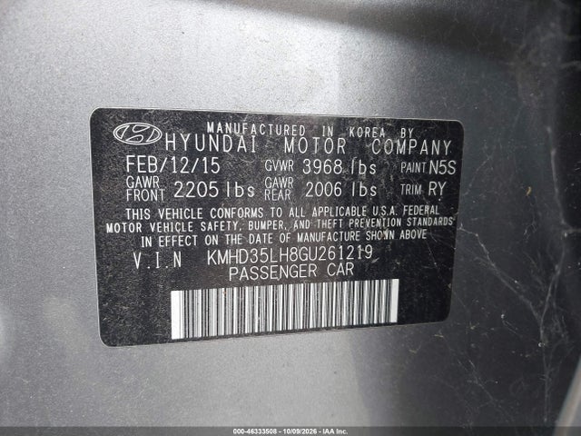 Продаж на аукціоні авто 2016 Hyundai Elantra Gt, vin: KMHD35LH8GU261219, номер лоту: 46333508