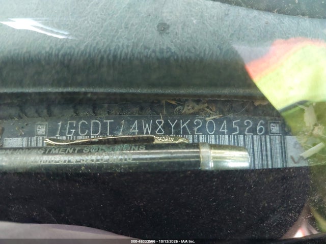 Продажа на аукционе авто 2000 Chevrolet S-10 Ls, vin: 1GCDT14W8YK204526, номер лота: 46333566