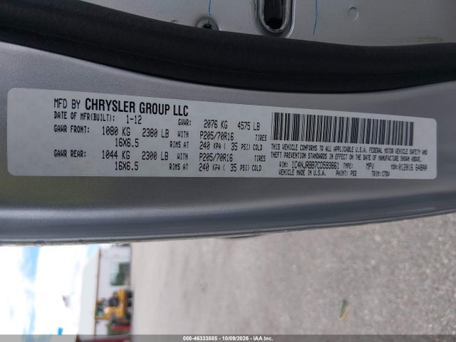 2012 Jeep Patriot Sport მანქანა იყიდება აუქციონზე, vin: 1C4NJRBB7CD593861, აუქციონის ნომერი: 46333585