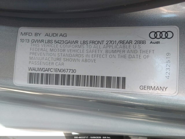 WAUWGAFC1EN067730 Audi A7 3.0t Premium Plus
