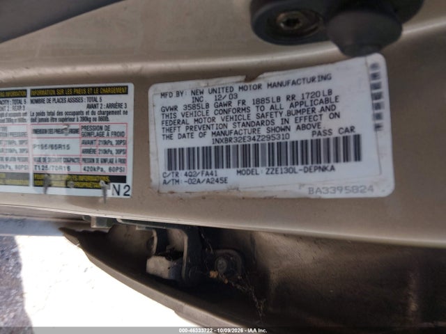 Aukcja sprzedaży 2004 Toyota Corolla Le, vin: 1NXBR32E34Z295310, numer aukcji: 46333722