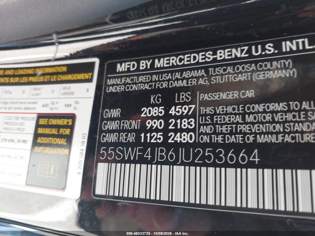 55SWF4JB6JU253664 Mercedes-Benz C 300