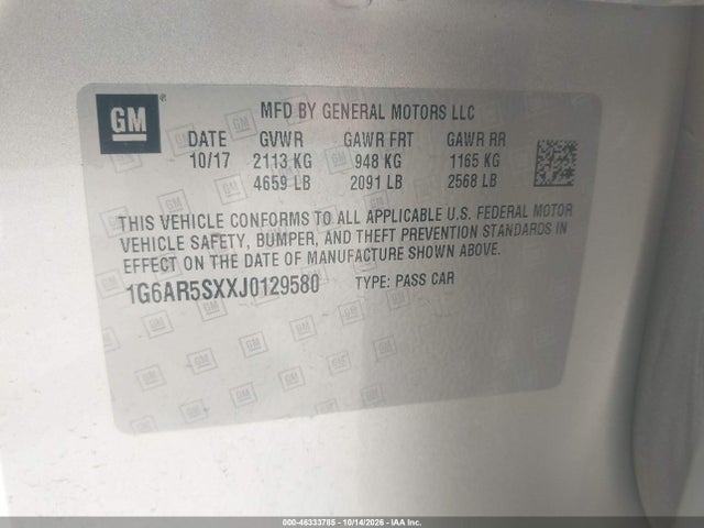 1G6AR5SXXJ0129580 Cadillac CTS LUXURY