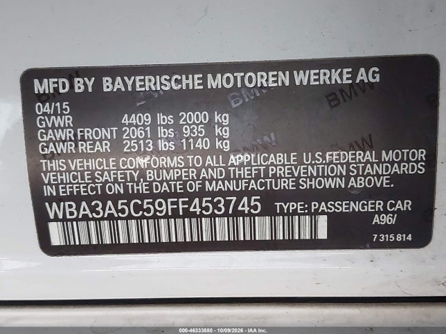WBA3A5C59FF453745 BMW 328I