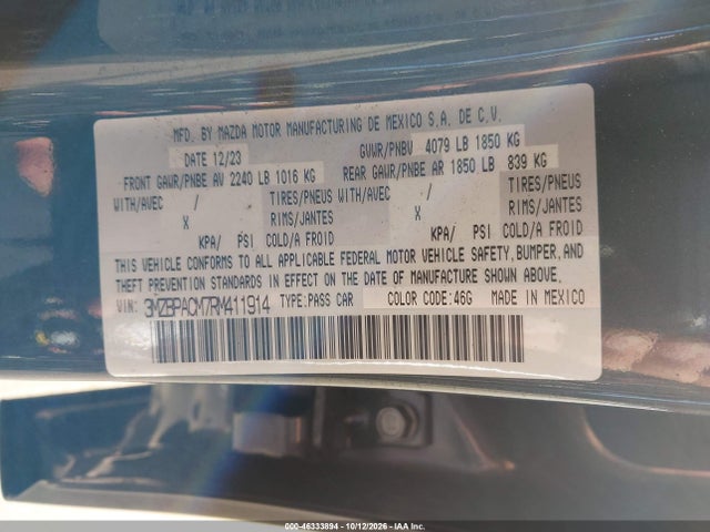 3MZBPACM7RM411914 Mazda Mazda3 2.5 S Preferred