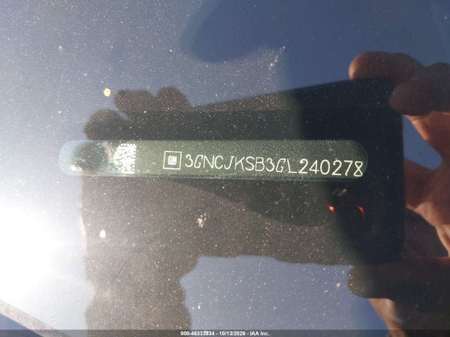 46333934 :رقم المزاد ، 3GNCJKSB3GL240278 vin ، 2016 Chevrolet Trax 1ls مزاد بيع