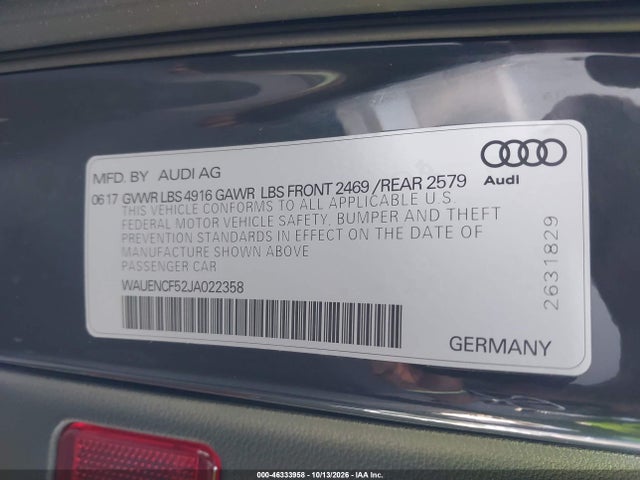 WAUENCF52JA022358 Audi A5 2.0t Premium