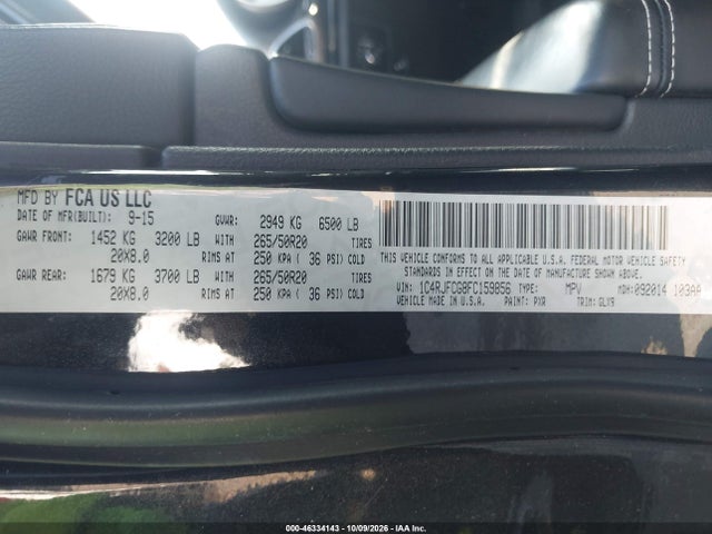Aukcja sprzedaży 2015 Jeep Grand Cherokee Overland, vin: 1C4RJFCG8FC159856, numer aukcji: 46334143