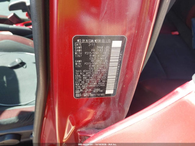 Продаж на аукціоні авто 2011 Nissan Juke Sv, vin: JN8AF5MR5BT012904, номер лоту: 46334191