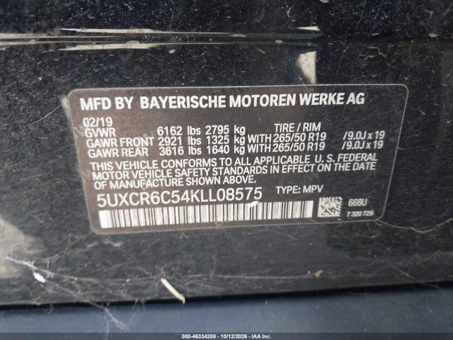 BMW X5 Xdrive40i 2019 5UXCR6C54KLL08575 Image 9