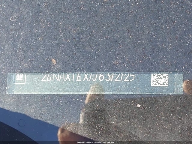 2018 Chevrolet Equinox Lt მანქანა იყიდება აუქციონზე, vin: 2GNAXTEX1J6312125, აუქციონის ნომერი: 46334884