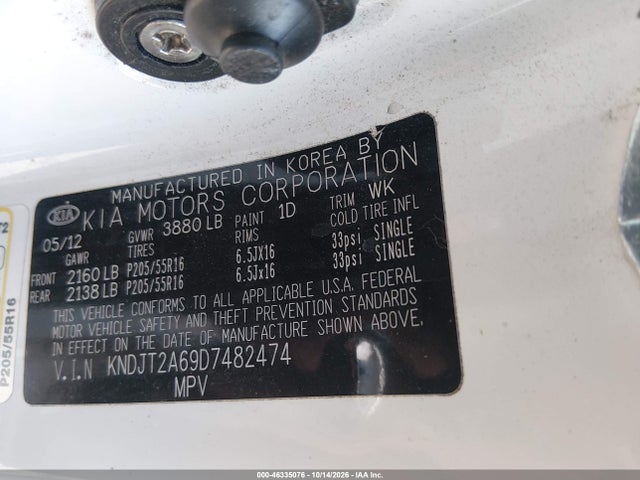 Aukcja sprzedaży 2013 Kia Soul +, vin: KNDJT2A69D7482474, numer aukcji: 46335076
