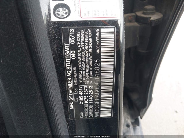 46335111 :رقم المزاد ، WDDGF8AB0DG148826 vin ، 2013 Mercedes-benz C 300 Luxury 4matic مزاد بيع