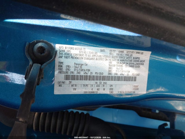 Aukcja sprzedaży 2017 Ford Focus Se, vin: 1FADP3K20HL245068, numer aukcji: 46335447