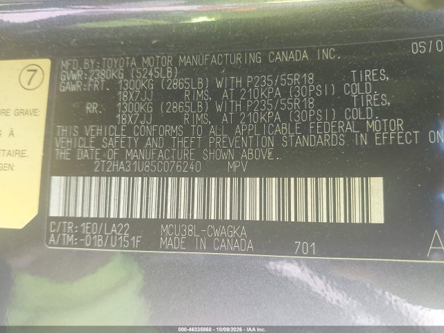 Aukcja sprzedaży 2005 Lexus Rx 330, vin: 2T2HA31U85C076240, numer aukcji: 46335968