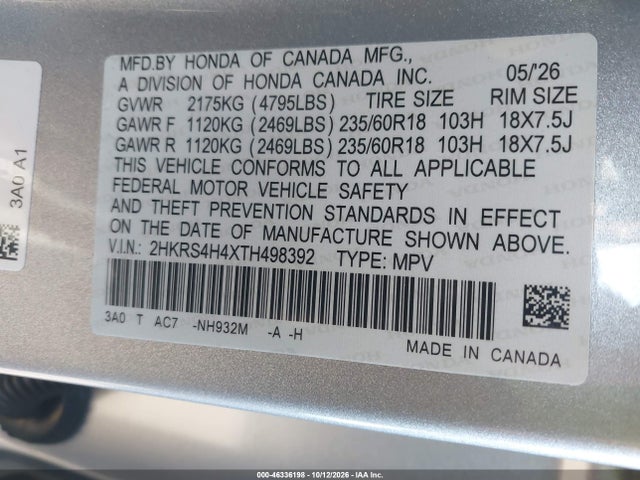 Honda Cr-v Ex Awd 2026 2HKRS4H4XTH498392 Image 9