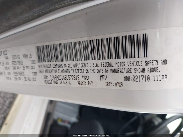 2011 Jeep Wrangler Sport მანქანა იყიდება აუქციონზე, vin: 1J4AA2D14BL577819, აუქციონის ნომერი: 46336286