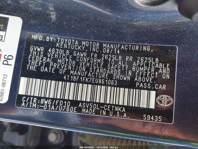 Продаж на аукціоні авто 2014 Toyota Camry Le, vin: 4T1BF1FK7EU861063, номер лоту: 46336357