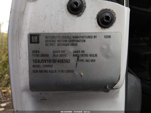 46336569 :رقم المزاد ، 1GBJ5V1919F408392 vin ، 2009 Chevrolet Bus Cc5500 مزاد بيع