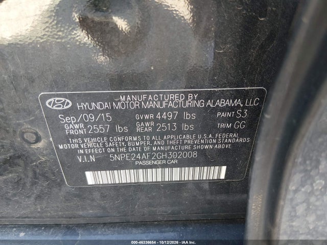 Hyundai SONATA SE 2016 5NPE24AF2GH302008 Image 9