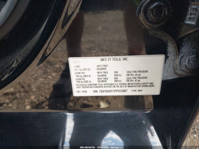 Продаж на аукціоні авто 2023 Tesla Model Y Awd/long Range Dual Motor All-wheel Drive, vin: 7SAYGAEE1PF913907, номер лоту: 46336754