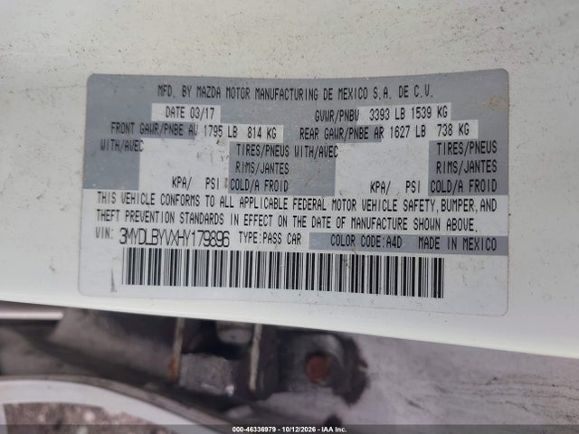 Продаж на аукціоні авто 2017 Toyota Yaris Ia, vin: 3MYDLBYVXHY179896, номер лоту: 46336979