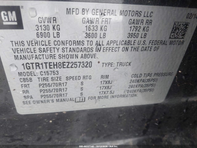 GMC SIERRA 1500 2014 1GTR1TEH8EZ257320 Image 9