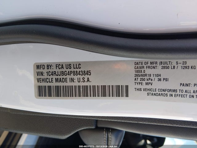 1C4RJJBG4P8843845 Jeep Grand Cherokee L Limited 4x2