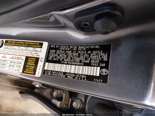 Продаж на аукціоні авто 2016 Toyota Camry Xle, vin: 4T1BF1FK3GU608440, номер лоту: 46337333