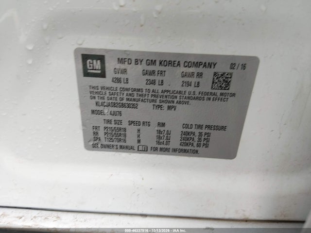 KL4CJASB2GB630352 Buick Encore