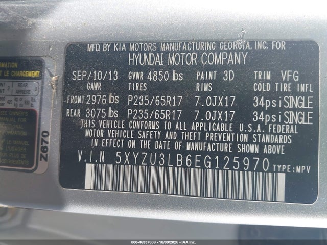 Aukcja sprzedaży 2014 Hyundai Santa Fe Sport 2.4l, vin: 5XYZU3LB6EG125970, numer aukcji: 46337609