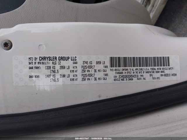 2013 Dodge Grand Caravan Se მანქანა იყიდება აუქციონზე, vin: 2C4RDGBG9DR542918, აუქციონის ნომერი: 46337647