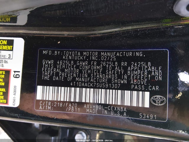Toyota CAMRY LE 2025 4T1DAACK7SU591307 Image 9