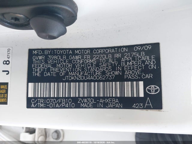 2010 Toyota Prius Ii მანქანა იყიდება აუქციონზე, vin: JTDKN3DU4A0062737, აუქციონის ნომერი: 46338119