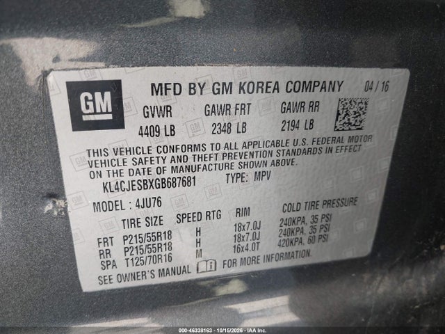 Buick Encore 2016 KL4CJESBXGB687681 Image 9