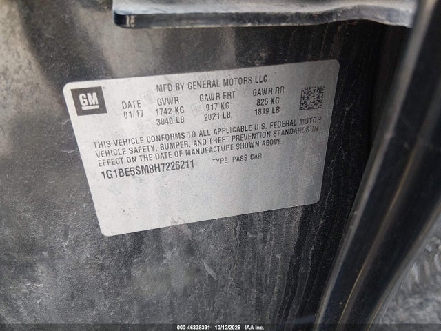 1G1BE5SM8H7226211 Chevrolet Cruze Lt Auto