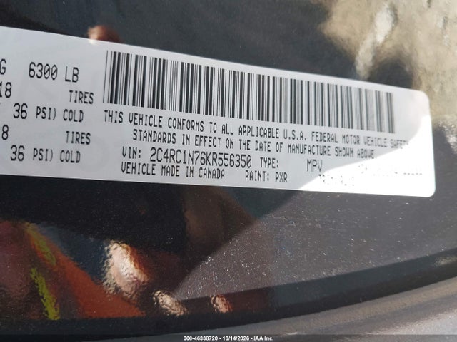Aukcja sprzedaży 2019 Chrysler Pacifica Hybrid Limited, vin: 2C4RC1N76KR556350, numer aukcji: 46338720