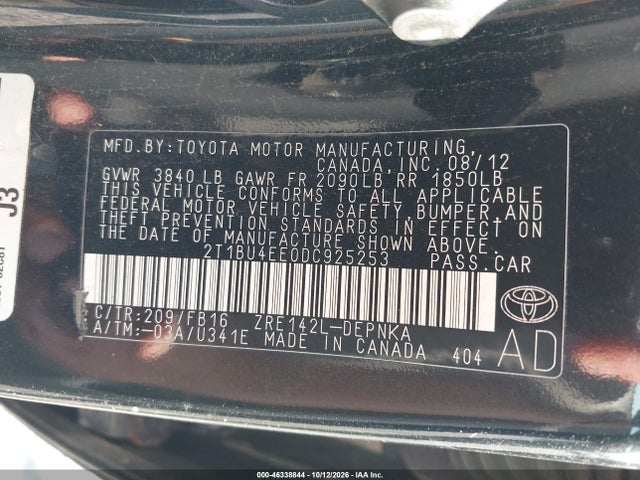 Продаж на аукціоні авто 2013 Toyota Corolla Le, vin: 2T1BU4EE0DC925253, номер лоту: 46338844