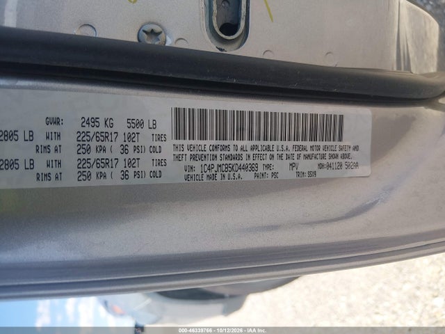 Продаж на аукціоні авто 2019 Jeep Cherokee Latitude 4x4, vin: 1C4PJMCB5KD440369, номер лоту: 46339766