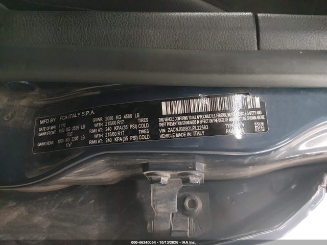 46340054 :رقم المزاد ، ZACNJBBB2LPL22583 vin ، 2020 Jeep Renegade Altitude 4x4 مزاد بيع